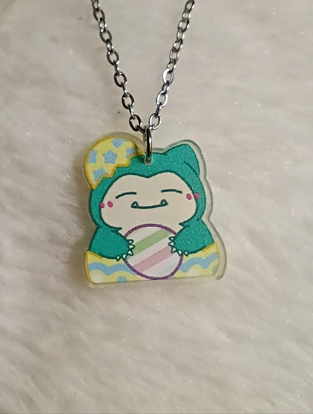 Pokemon Easter Themed Snorlax Unisex Stainless Steel Necklace